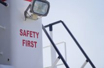 Safety first message on a tugboat